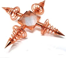 Copper Spritual Energy Generator with Quartz Pyramid and Conductive Coils for Bo