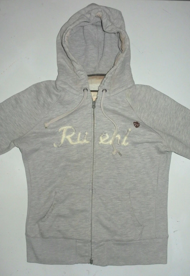 Sudadera con capucha forrada de poli polar de algodón con cremallera frontal L RUEHL para mujer Foto 4 de 4