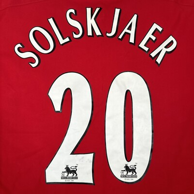 #ad Original SOLSKJAER 20 Manchester United 2002 2003 2004 Home Football Shirt Large GBP 79.99