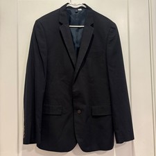 J. Crew Thompson Mens 42R Navy Blue Cotton Two Button Blazer Suit Jacket