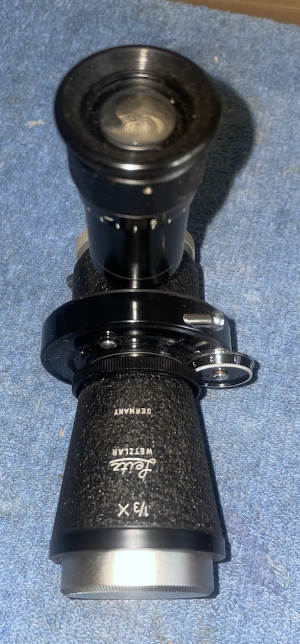 Leitz Mikas Microscope Attachment Leica Camera Box & Paperwork Germany Complete