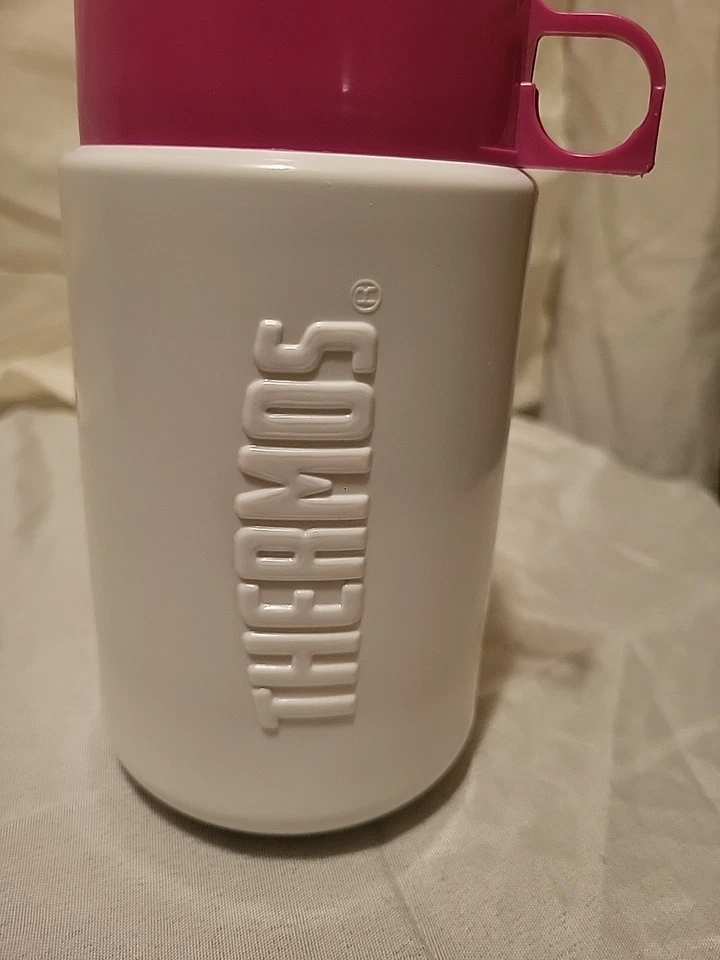 TERMO PLÁSTICO ROSA Y BLANCO DISNEY LA SIRENITA 1994 VINTAGE #3700 Foto 2 de 4