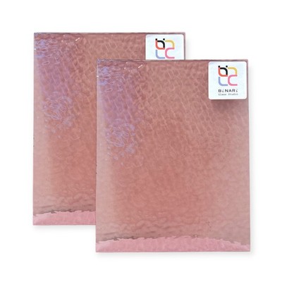 2 Pack Rose English Muffle Stained Glass   Vintage Ripple Texture | BiNARi