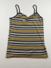 No Boundaries Tank Top Womens 2X XXL Striped Ribbed Cami Spaghetti Strap Multi