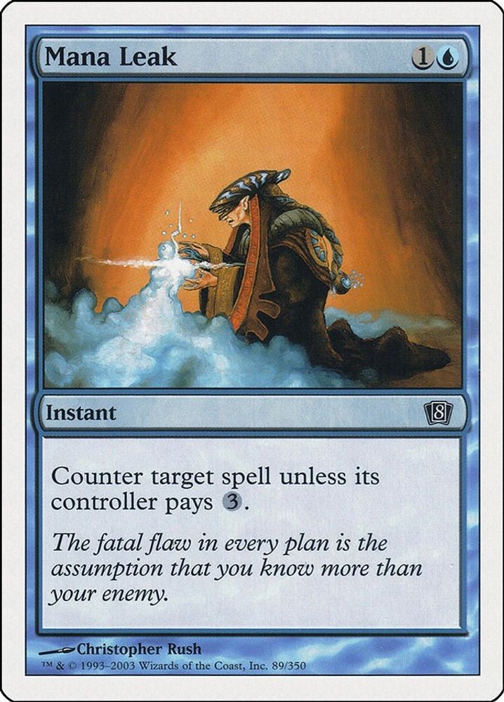 2003 Magic: The Gathering: 8th Edition - Mana Leak (#89, Common, Near Mint)
