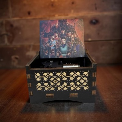 Sci-Fi Horror Inspired Stranger Things Series In Windup Mini Wooden Music Box.