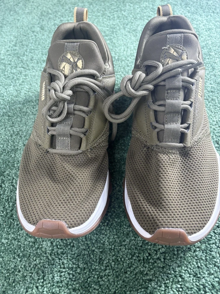 Zapatillas Puma Venus Verde Oliva Dorado Espuma Suave Óptimas Para Mujer 9.5 Walk Run Foto 2 de 4