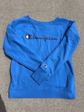 Champion Boys Authentic Athleticwear Blue Crewneck Pullover Fleece Logo S