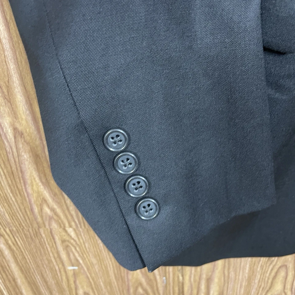 Chaqueta Blazer Jack Victor Para Hombre 38R Negra Lana Sólida Dos Botones Hecha en Canadá Foto 4 de 4