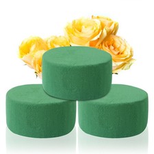 3 PCS 3.2x1.6 Inch Round Green Wet Dry Floral Foam Fresh Artificial Flower