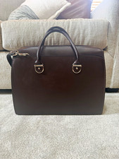 Jack Georges Brown Leather Laptop Briefcase 15in w/ Adjustable Padded Strap