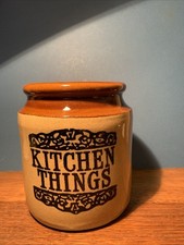 Utensil Holder Vintage Moira Stoneware  Kitchen Things Handmade Pottery 14cm H