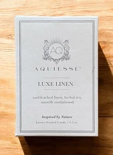 Aquiesse Luxe Linen Candle 6.5 oz 55 hours Soy Wax Luxury Scented-NEW