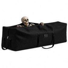 Black Halloween Storage Bag for Skeleton Decorations Up to 12 Ft Skeleton