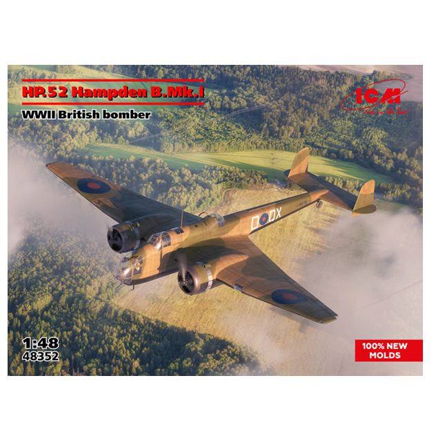 ICM 48352 HP.52 Hampden B.Mk.I WWII British Bomber 1:48 Scale Kit