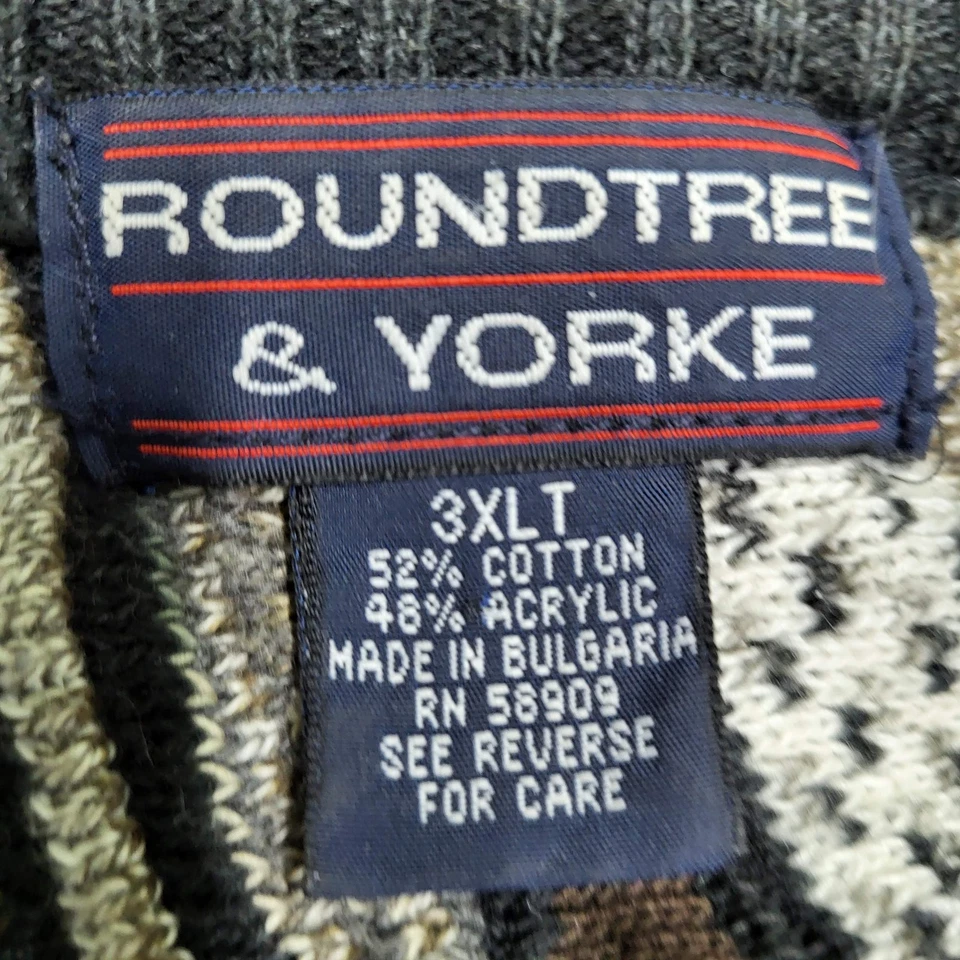 Sudadera Roundtree & Yorke Hombre 3XLT Marrón Geométrica Tejido 3D Hip Hop Foto 3 de 4