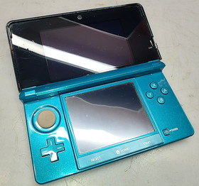 Nintendo 3DS Handheld System Aqua Blue Teal, Tested, Charger Included, No Stylus