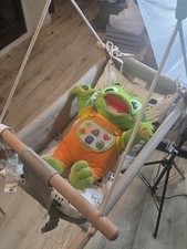 GladSwing Play  Grow Canvas Baby Hammock Swing with Cushion and Teething Rings