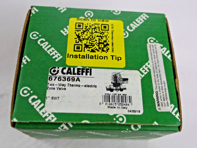 Caleffi zone valve 676369A includes auctuator 656414 1'' sweat