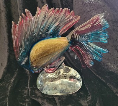 STUNNING Marco Guiman MURANO Beta Fish Art Glass Sculpture. FREE SHIPPING!