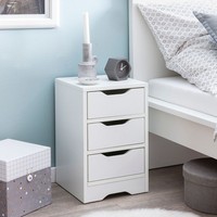Nachtkonsole Nachtkommode Nachtschrank Nachttisch NachtkäStchen 3 SchüBe Weiß
