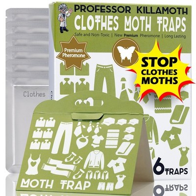 Professor Killamoth Industrial Strength Clothes Moth Traps   6 Pack, Green
