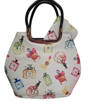 Christmas gift Handbag And Purse Set White With Colourful Perfumes Design 