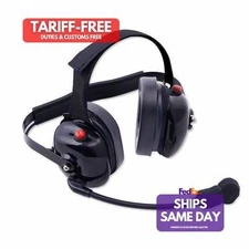 Rugged Radios H60-BLK, One Black Plastic Headset Behind The Head Dual Radio 