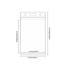 10pc ID Card Badge Holder Vertical Clear Reusable Soft Waterproof Office ID Case