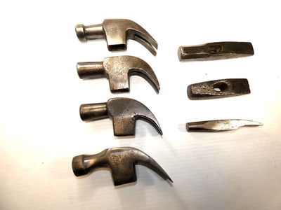 Set of seven vintage hammer heads