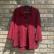 Ali Miles Women s Small Red Textured Blouse T...