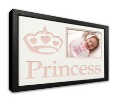 Baby Girl Princess Photo Frame With Double Pink and White Photo Mat