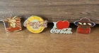 (4) Vintage 80’s Era Coca-Cola Pins - Liberty, Classic, I ❤️ Coca- Cola, XIX SB