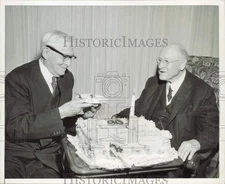 Press Photo Bernard Baruch and John Morehead celebrate birthdays at New York