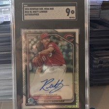 Bowman 2024 Chrome Mega Box Rhett Lowder Mojo Refractor Autograph SGC 9 Reds