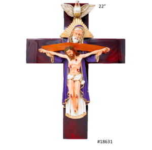 Santisima Trinidad 22 Crucifijo De Madera Holy Trinity Wall Cross 18631 Ebay