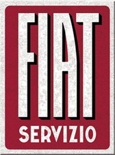 K&uuml;hlschrankmagnet Fiat Servicio 6 x 8 cm Magnet Auto Werkstatt Italien Klassiker