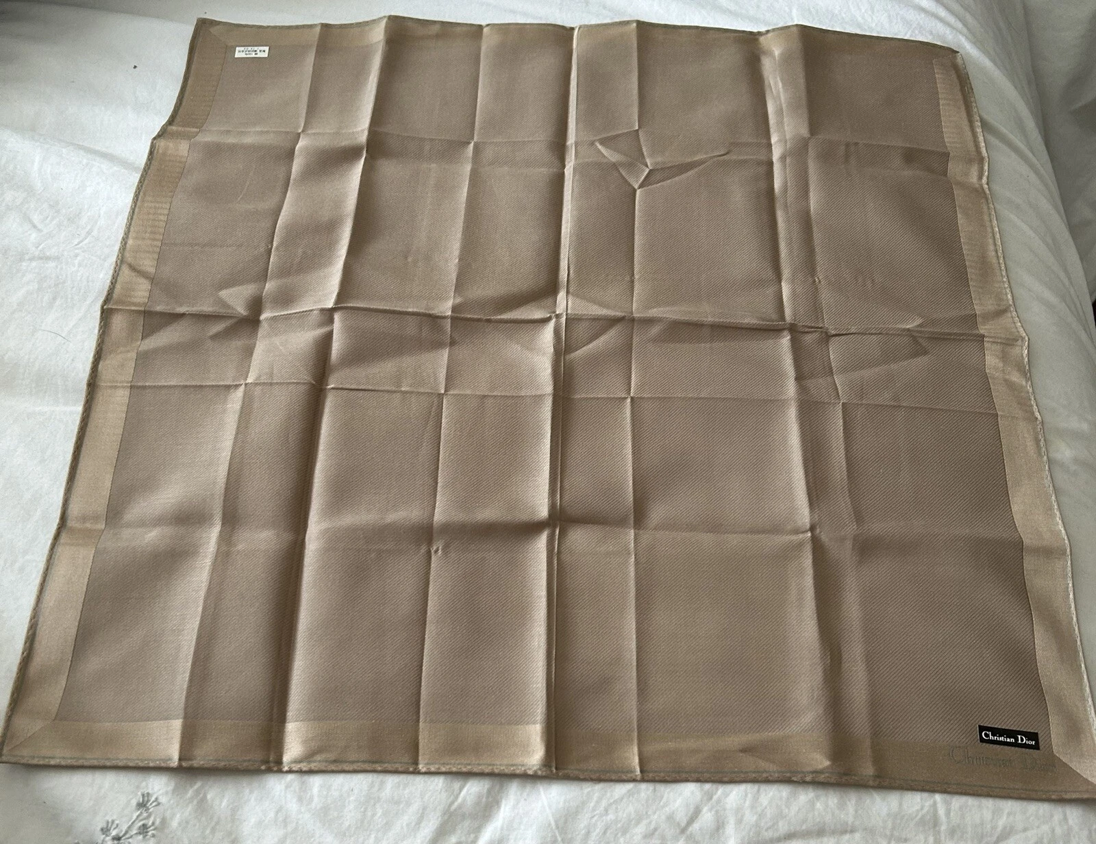 Foulard foulard en soie marron clair Dior 18,5 x 18,5