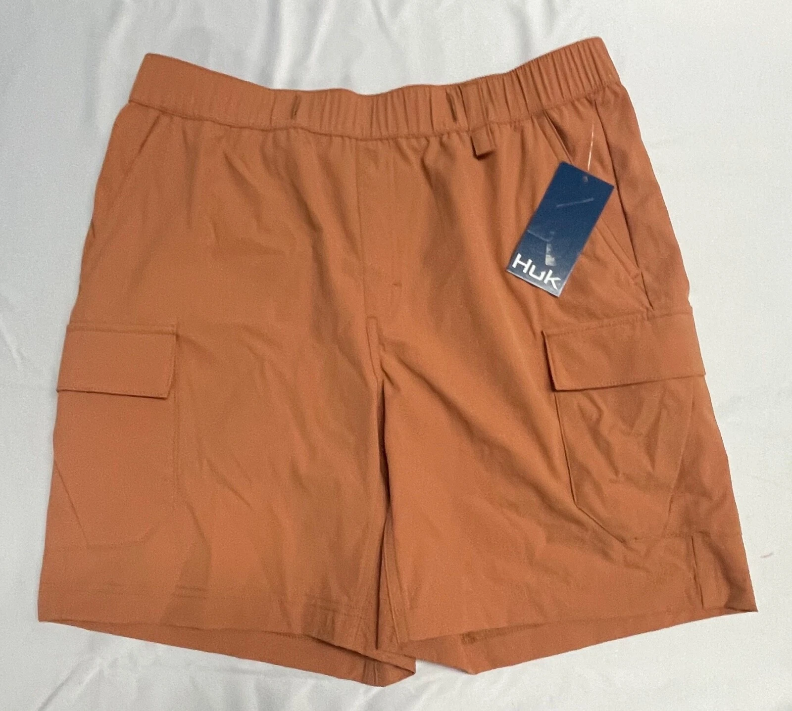 HUK Men's Creekbed, 7" Performance Fishing Cargo Short SUNBURN SMALL
