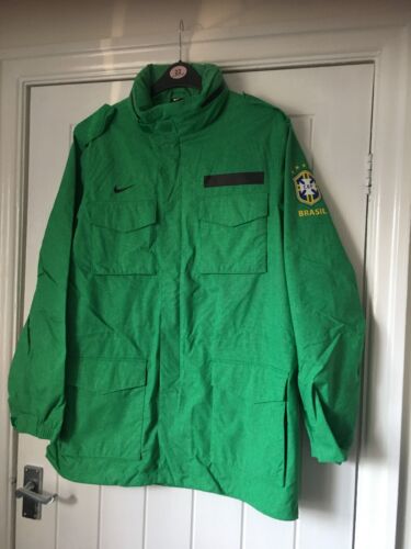 *Neu* NIKE Brasilien M65 ARMEE JACKE Grün Herren Kragen-Kapuze Größe L Passform 41-44" Brustumfang