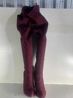 Kein Zweifel Damen Stiefel 4(37) Burgund Overknee Stretch Stiefel -A31