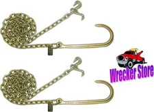 10' G70 J HOOK, T HOOK COMBO WRECKER TOW TRUCK, CAR HAULER CHAIN - 1 Pair