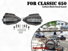 Fit Royal Enfield "CLASSIC 650" Tinted Carbon Black Hand Guard