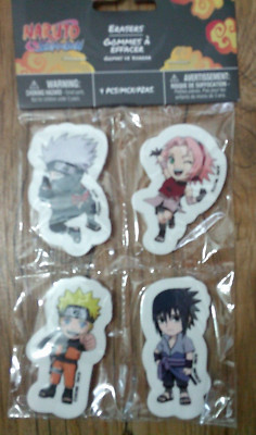 NEW 4 pack ANIME NARUTO SHIPPUDEN erasers party favors