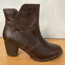 CATERPILLAR WOMENS 6.5 M ALORA CASUAL WATERPROOF BROWN HEELED BOOT P309131