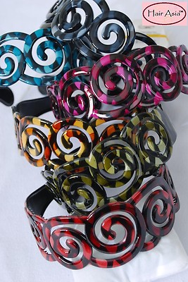 Durable acrylic 2'' headband with bold marble swirl design by HAIR ASIA