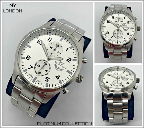Uomo di Classe elegante Diver Dischi Argento Lusso Designer Moda Orologio  da polso 48mm | eBay