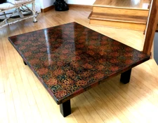 Rare Wakasa-nuri Lacquer Chabudai Table Japanese Low Table from Japan