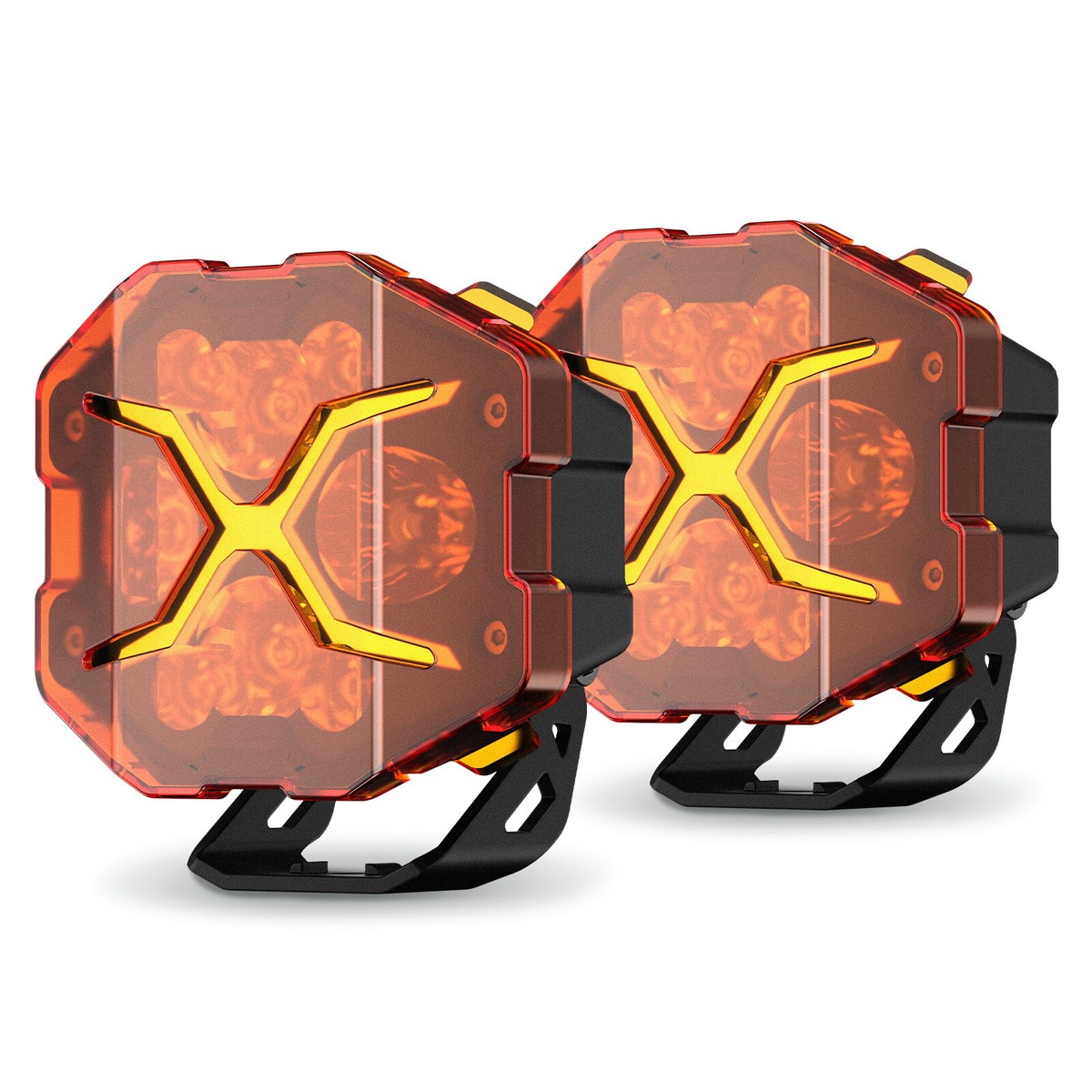 2 PCS NOVSIGHT X Series 4'' LED Pod Lights 6000LM Off Road Car