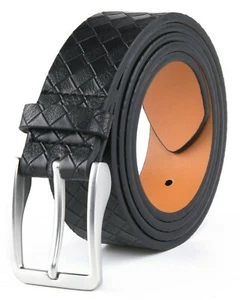 Modèle de grille homme véritable cuir casual ceinture avec boucle de la pince unique